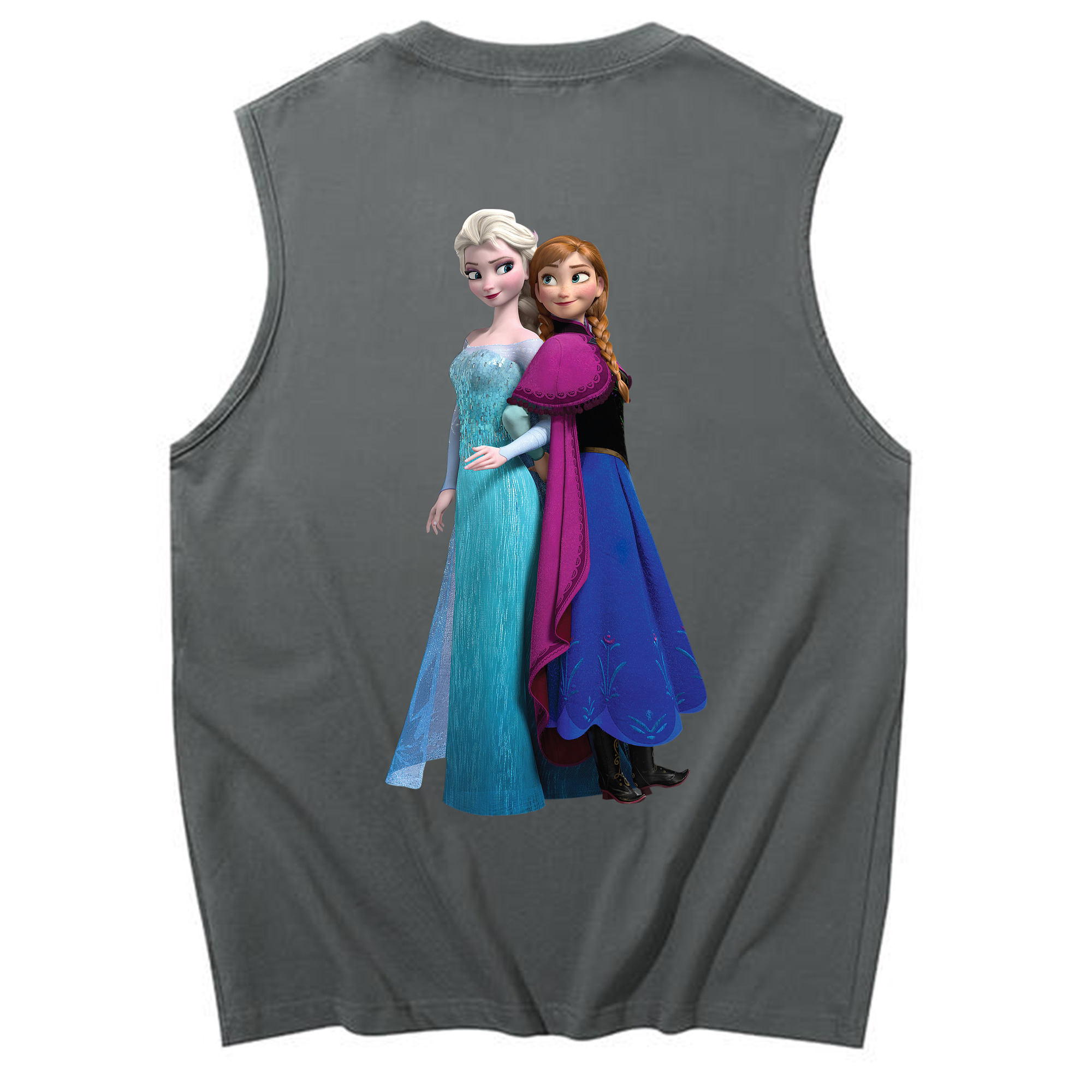 （画像用） アナと雪の女王 アンナ エルサ Frozen Anna Elsa コットン100％タンクトップ（背面プリント）